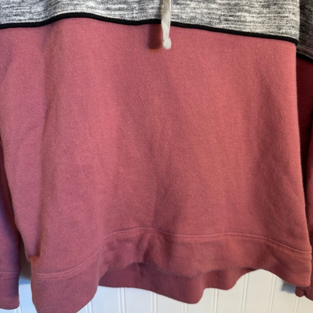 PINK Victoria’s Secret Womens Pink & Gray Hooded Pullover Sweatshirt Size Medium - Picture 2 of 12